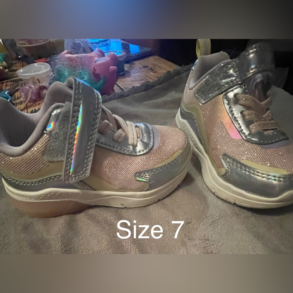 Athletic Works Kids Silver and Pink Sneakers